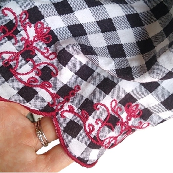 TORRID Off-shoulder Gingham Swing Dress in Black/White w/ Red Trim Size 00 (M/L) - Picture 7 of 10